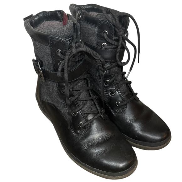 UGG Kesey Waterproof Leather & Textile Wool Lined Winter Boots SZ 7 - Picture 1 of 9